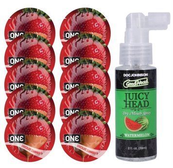 Комплект ONE Chocolate Strawberry 10 шт + Doc Johnson &ndash; Watermelon, 59 мл SOS13771 фото