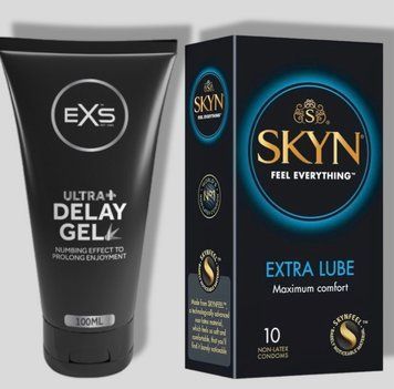 SKYN Extra Lube 10 шт + Пролонгатор EXS Delay Gel Ultra+ 100ml SOS5096 фото
