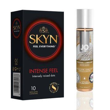 10 шт SKYN Intense Feel + Лубрикант System JO H2O &mdash; Vanilla Cream(30 мл) SOS4802 фото