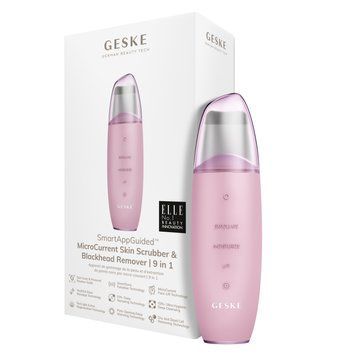 Микротоковый скраббер для кожи и устранение черных точек GESKE MicroCurrent Skin Scrubber&Blackhead Remover 9в1 pink HB0148 фото