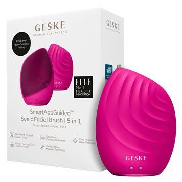 Электронная ультразвуковая щетка для лица GESKE Sonic Facial Brush 5в1 magenta HB0065 фото