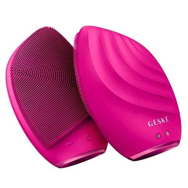 Электронная ультразвуковая щетка для лица GESKE Sonic Facial Brush 5в1 magenta HB0065 фото
