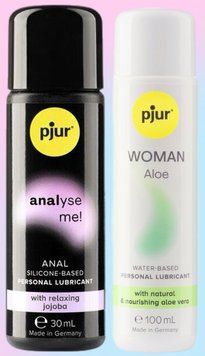 Набор лубрикантов pjur analyse me! Relaxing jojoba silicone 30 мл + pjur Woman Aloe 100 мл LB624 фото