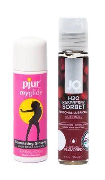 Набор лубрикантов pjur my glide 30 мл + System JO Raspberry Sorbet (30 мл) LB136 фото