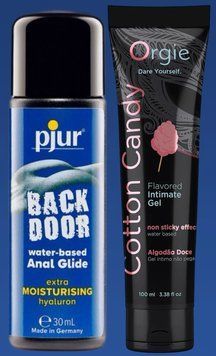 Набор лубрикантов pjur backdoor Comfort water glide 30 мл + LUBE TUBE сахарная вата, 100 мл ORGIE LB404 фото