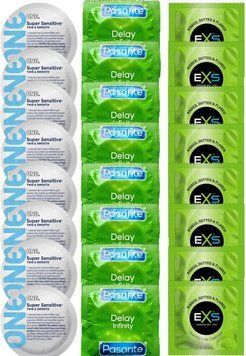 Набір 24 шт 𝐎𝐍𝐄 𝐒𝐮𝐩𝐞𝐫 𝐒𝐞𝐧𝐬𝐢𝐭𝐢𝐯𝐞 + Delay Infinity + EXS Extreme 3-in-1 SOS7378 фото
