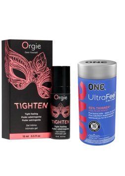 Гель для звуження Orgie&ndash; Tighten (15 мл)+ONE UltraFeel 2-in-1 Pack 10 шт SOS6729 фото
