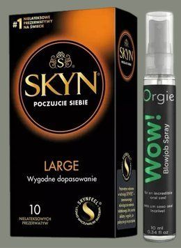 Комплект SKYN Large 10 шт + Спрей WOW! ментол: 10 мл. ORGIE  SOS5576 фото