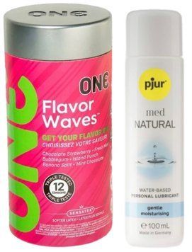 Комплект ONE Flavor Waves 12 штук + Pjur MED Natural Glide 100 мл  SOS12982 фото