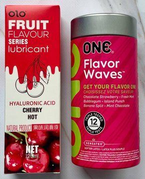 Комплект ONE Flavor Waves 12 шт + Лубрикант OLO  Вишня 120 мл SOS3573 фото