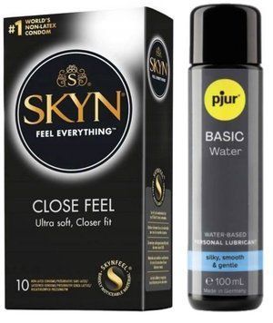 Комплект SKYN Close Feel 10 шт + Pjur Basic Waterbased 100 мл SOS13181 фото