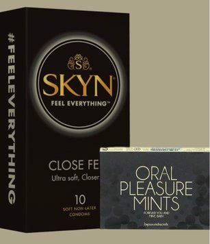 Набір SKYN Close Feel пачка 10 штук  + М'ятні цукерки Bijoux Indiscrets Oral Pleasure Mints Peppermint SOS4995 фото