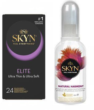 Набор : SKYN Elite &ndash; 24 шт и Лубрикант Skyn Natural Harmony &ndash; 80 мл SOS698 фото