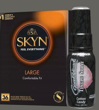 Комплект SKYN Large, 36 шт + Спрей Doc Johnson GoodHead Tingle Spray - Cotton Candy (29 мл) SOS5429 фото