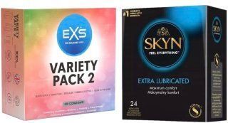 Набор с SKYN Extra Lube 24 шт + EXS Variety pack 2, набір 48 штук SOS7956 фото