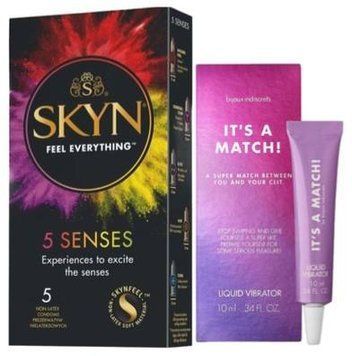 Набор из SKYN 5 Senses + Жидкий вибратор Bijoux Indiscrets Clitherapy Liquid Vibrator &ndash; IT'S A MATCH SOS9619 фото