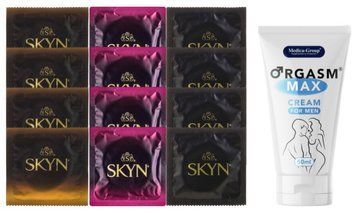 Комплект: Пролонгатор Medica-Group Orgasm Max 50 мл + 8 шт. SKYN + 4 шт. SKYN Original SOS10996 фото