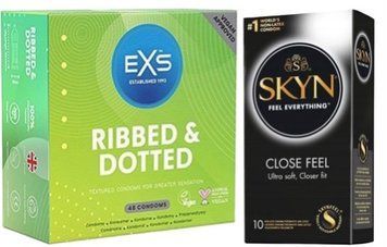 Набор з SKYN Close Feel 10 шт + EXS Ribbed & Dotted 48 шт SOS7857 фото