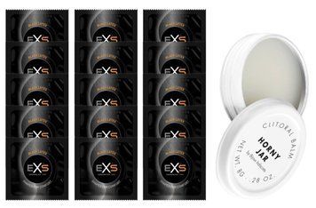 Комплект EXS Black Latex 15 шт + Bijoux Indiscrets Horny Jar  SOS14640 фото