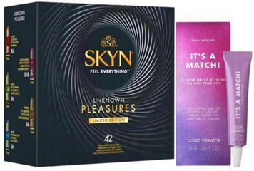 Набір з SKYN Pleasures (42 шт) + Рідкий вібратор Bijoux Indiscrets Clitherapy Liquid Vibrator &ndash; IT'S A MATCH  SOS10029 фото