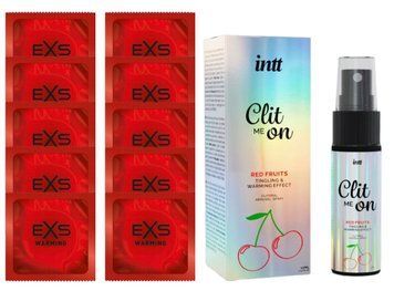 Комплект EXS Warming 10 шт + Intt Clit Me On Red Fruits Warming Effect 12 МЛ  SOS14299 фото