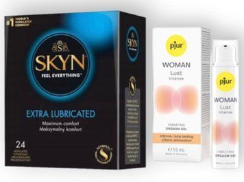 SKYN Extra Lube 24 шт + pjur Woman Lust Intense 15 мл SOS7028 фото