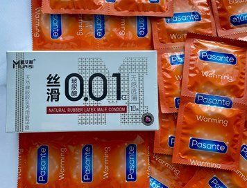 Набір ультратонких Muaisi 0,01 мм з додатковою смазкою, White 10 Шт + Pasante Warming 20 шт SOS1169 фото