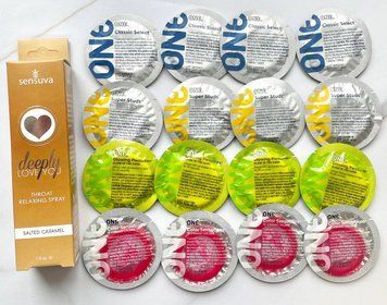 Комплект 16 шт - ONE Super Studs, Classic, Color Sensations, Glowing Pleasures + Спрей Sensuva Deeply Love You Salted Caramel (29 мл) SOS1913 фото