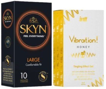 Набір з 10 шт SKYN Large + Рідкий вібратор Intt Vibration Honey (15 мл) SOS10325 фото