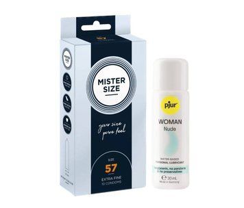 Mister Size - Pure Feel - 57 (10 шт) и Лубрикант Pjur Woman Nude &ndash; 30 мл SOS943 фото