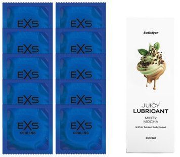 Набор: EXS Cooling 10 шт. + Лубрикант Satisfyer Minty Mocha 300 мл SOS11136 фото