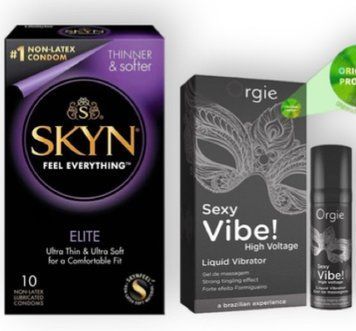 SKYN Elite 10 шт + SEXY VIBE найвищий рівень вібраціі, 15 мл ORGIE SOS6894 фото