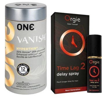 Набор из 12 шт ONE Vanish + Пролонгатор Orgie Time Lag 2 Delay Spray, 10 мл SOS9208 фото