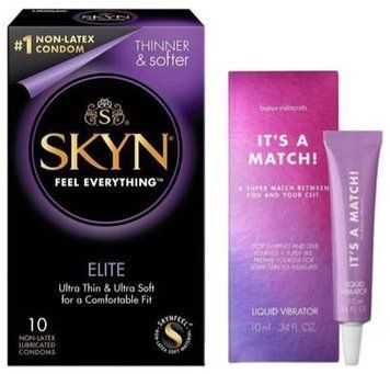 Набор из SKYN Elite (10 шт) + Жидкий вибратор Bijoux Indiscrets Clitherapy Liquid Vibrator &ndash; IT'S A MATCH SOS9729 фото