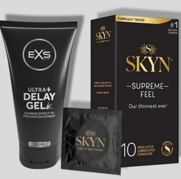 SKyn ​​Supreme Feel 10 штук + Пролонгатор EXS Delay Gel Ultra+ 100ml SOS5132 фото