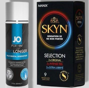 Skyn Selection 9 шт + Пролонгатор JO Prolonger Spray with Benzocaine (60 мл) SOS4946 фото