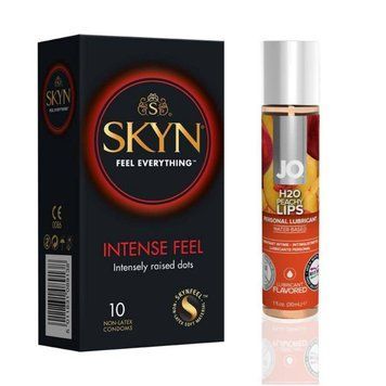 10 шт SKYN Intense Feel + Лубрикант System JO H2O &mdash; Peachy Lips (30 мл) SOS4803 фото