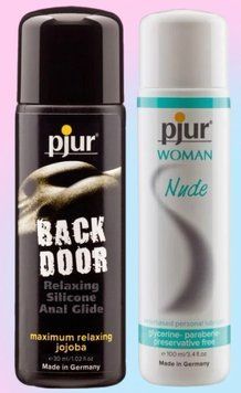 Набор лубрикантов pjur backdoor anal Relaxing jojoba silicone 30 мл + pjur Woman Nude 100 мл LB807 фото