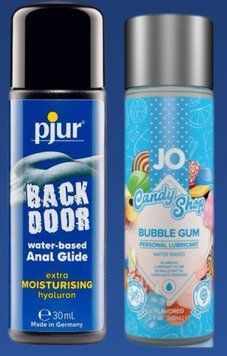 Набор лубрикантов pjur backdoor Comfort water glide 30 мл + System JO Bubblegum (60 мл) LB387 фото