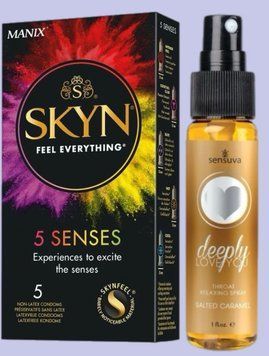 Комплект SKYN 5 Senses + Спрей  Sensuva Deeply Love You Salted Caramel (29 мл) SOS5462 фото