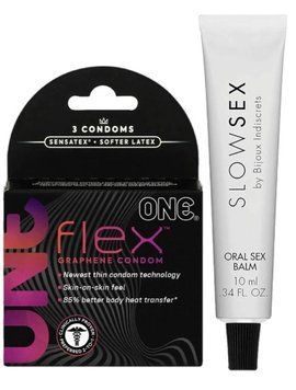 Комплект 3 шт ONE Flex + Стимулирующий бальзам Bijoux Indiscrets Slow Sex Oral sex balm SOS6146 фото