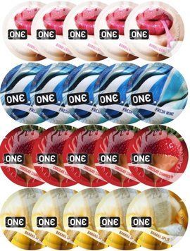 Набор с 20 шт ONE Bubblegum + ONE Fresh Mint + ONE Chocolate Strawberry + ONE Banana Split SOS8216 фото