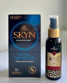 SKYN Extra Lube 10 шт и Лубрикант Sensuva - Ultra-Stimulating On Insane Cherry Pop 57 ml SOS1036 фото