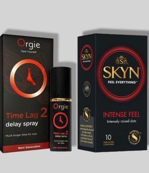 SKYN Intense Feel 10 шт + Пролонгатор TIME LAG 2, 10 мл SOS5653 фото