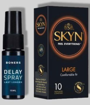 SKYN Large 10 шт + Пролонгатор Boners Delay Spray SOS5603 фото
