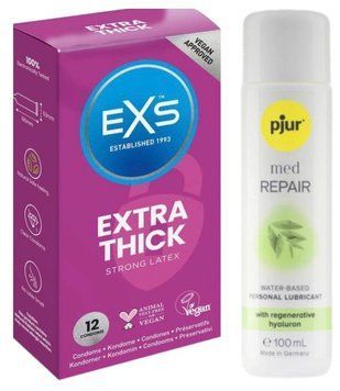 Комплект EXS Extra Safe (12 шт) + Pjur MED Repair Glide 100 мл SOS13564 фото