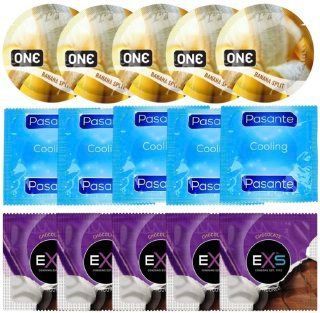 Набір 15 шт ONE Banana Split + Pasante Cooling + EXS Mixed Flavors Chocolate SOS7161 фото