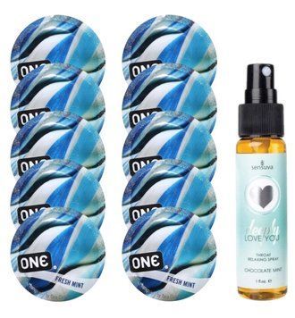 Комплект ONE Fresh Mint 10 шт + Sensuva Deeply Love You &ndash; Chocolate Mint, 29 мл SOS13806 фото