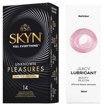 Комплект Лубрикант Satisfyer Juicy Lubricant Booty Silicon 150 мл + Skyn Unknown Pleasures+ 14 шт SOS12662 фото