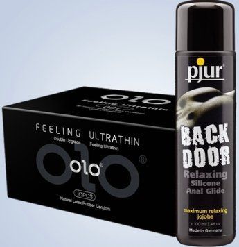 Набор OLO - ультратонкие -001 (10 штук) + Лубрикант pjur backdoor anal jojoba silicone 100 мл SOS4595 фото